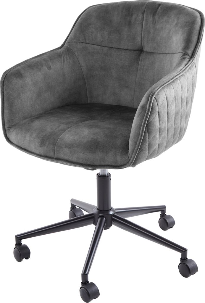 Bürostuhl EUPHORIA 47-56cm Samt dunkelgrau Produktbild 