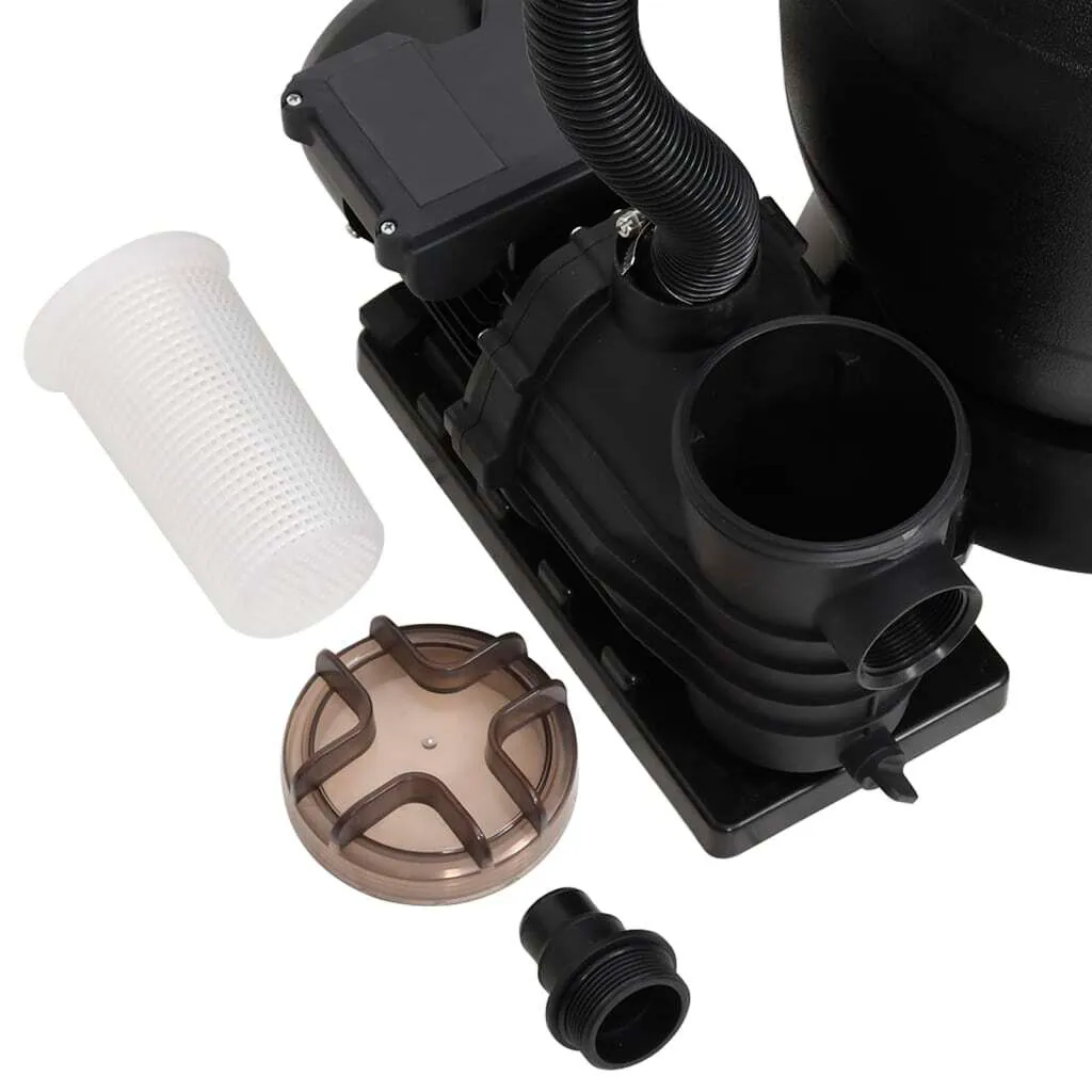 Filtre à sable de piscine robuste et son préfiltre noir anti-débris