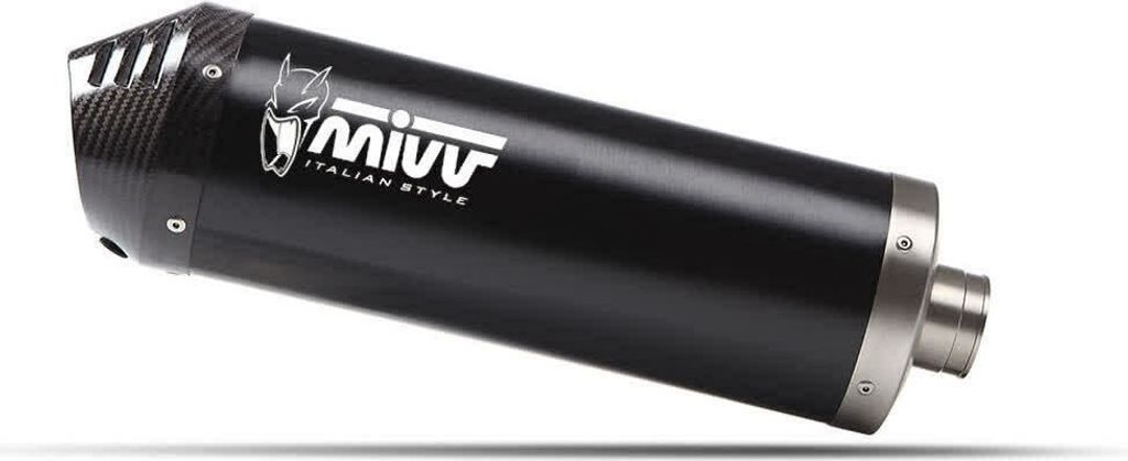 MIVV Schwarzes Oval Komplettauspuff mit Carbon-Endkappe für KAWASAKI Versys 650