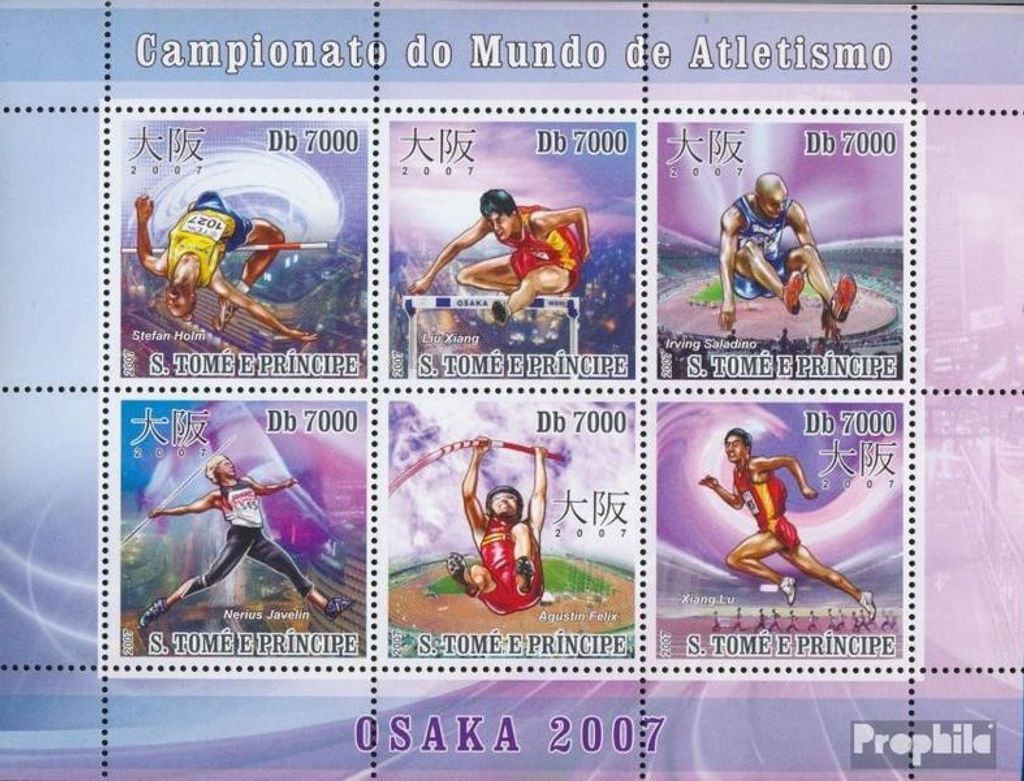 Briefmarken Sao Tome e Principe 2007 Mi 3087-3092 Produktbild 