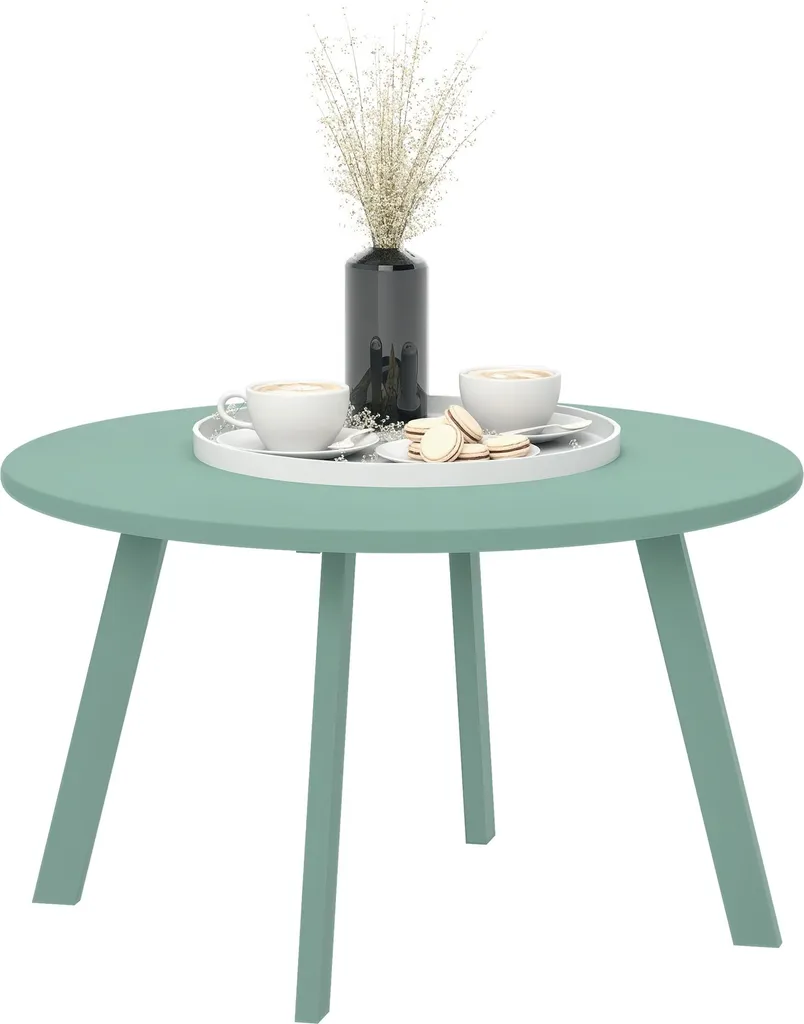 Table basse stable Outsunny en métal vert antidérapante pour petits sols