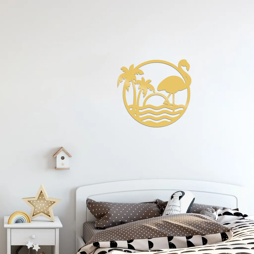 Wallity Holiday TNL1529 Oro: Decorazione Parete Metallo 50x46 cm
