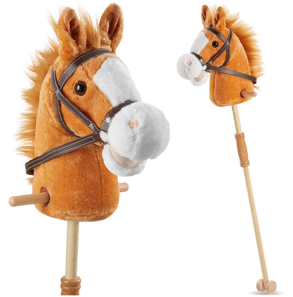 tectake® Hobby Horse Pferd | Steckenpferd mit Holzstab und Produktbild 
