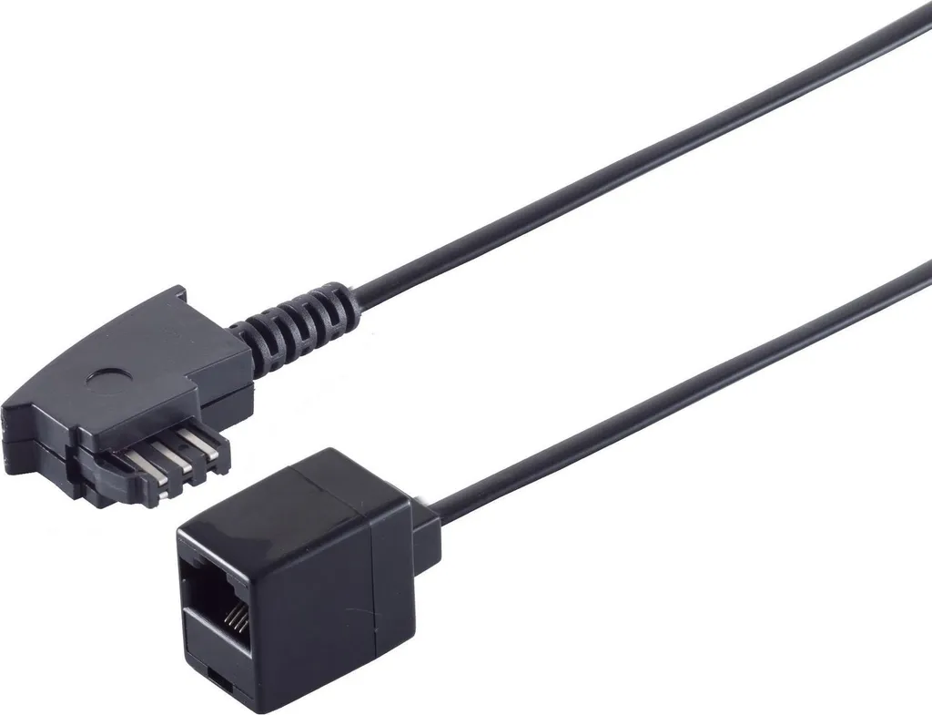 Adaptateur TAE-F mâle vers RJ45 femelle 11010475 noir avec câble 0,2m