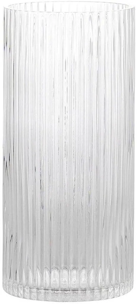 Vase en verre transparent 25 cm, haute clarté et design minimaliste
