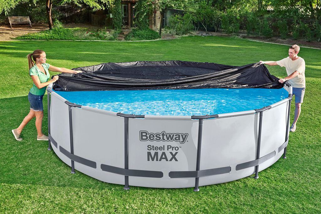 Bestway® PVC-Abdeckplane Ø 370, schwarz, rund Produktbild 7