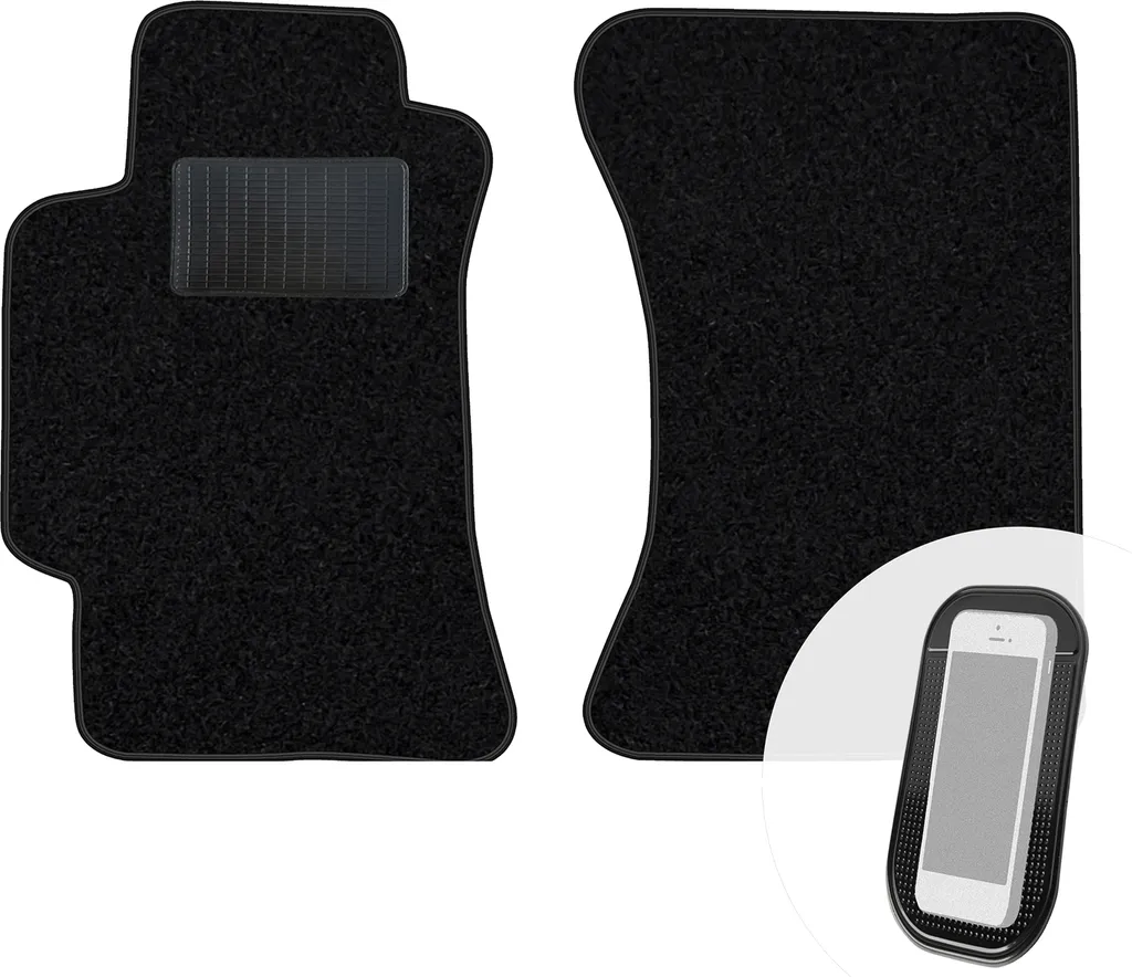 moto-MOLTICO Tappetini anteriori per auto Velours Tappetini auto neri Set 2 pezzi adatto per Subaru Outback 2014-2019