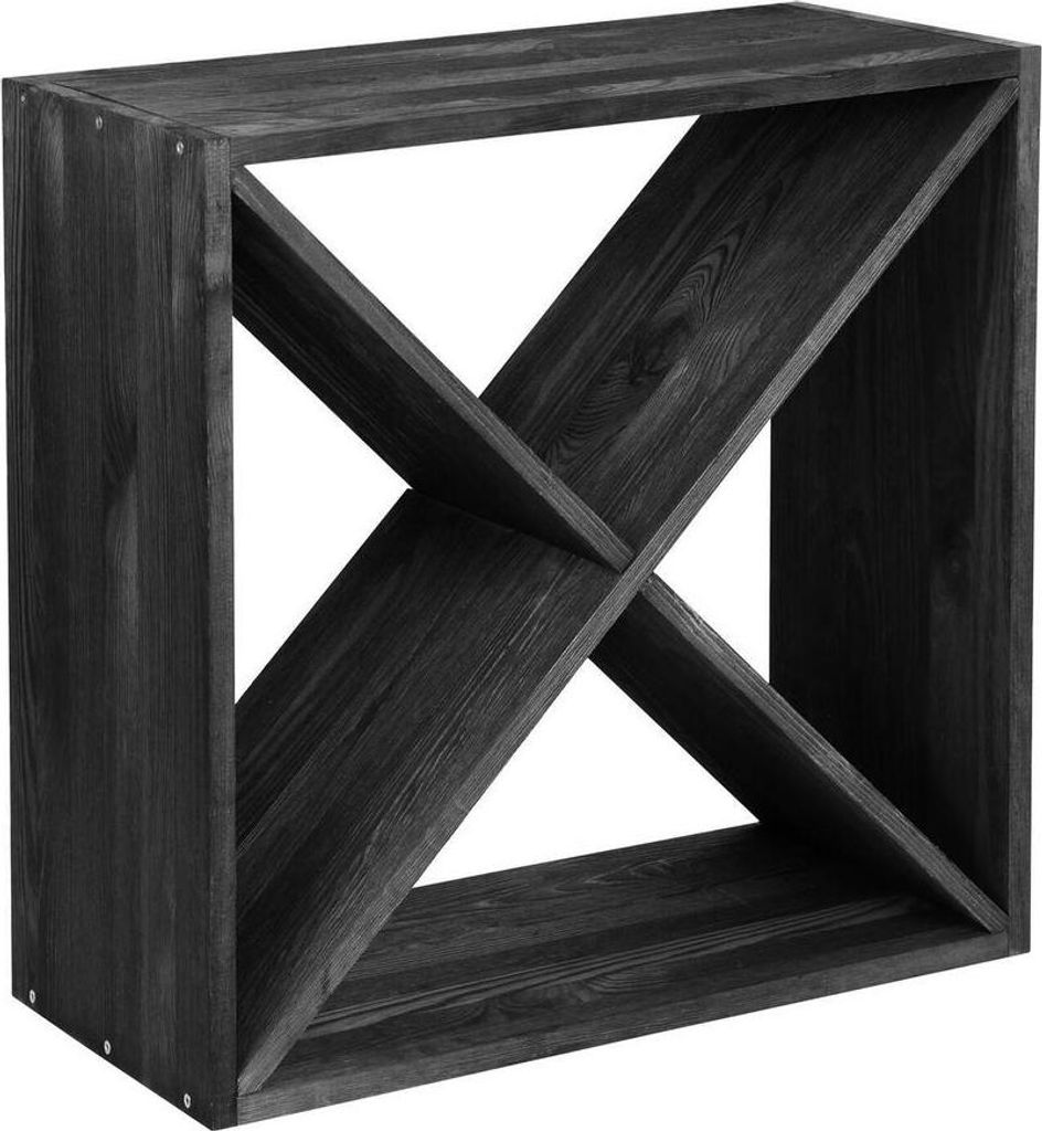 Weinregal 52 cm, X-Cube, schwarz gebeizt, Holz Produktbild 