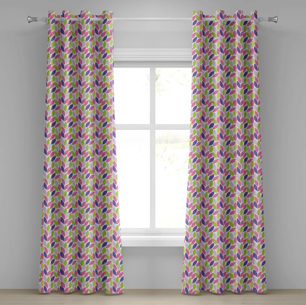 Paire de rideaux décoratifs 2 panneaux motif floral 280x175 cm rose