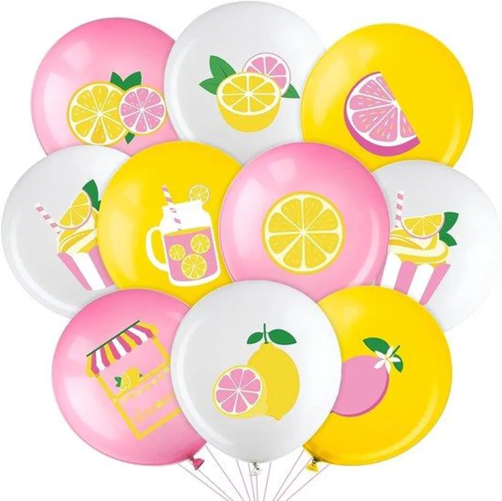 Ballons de baudruche jaune rose blanc en latex résistant - Style été