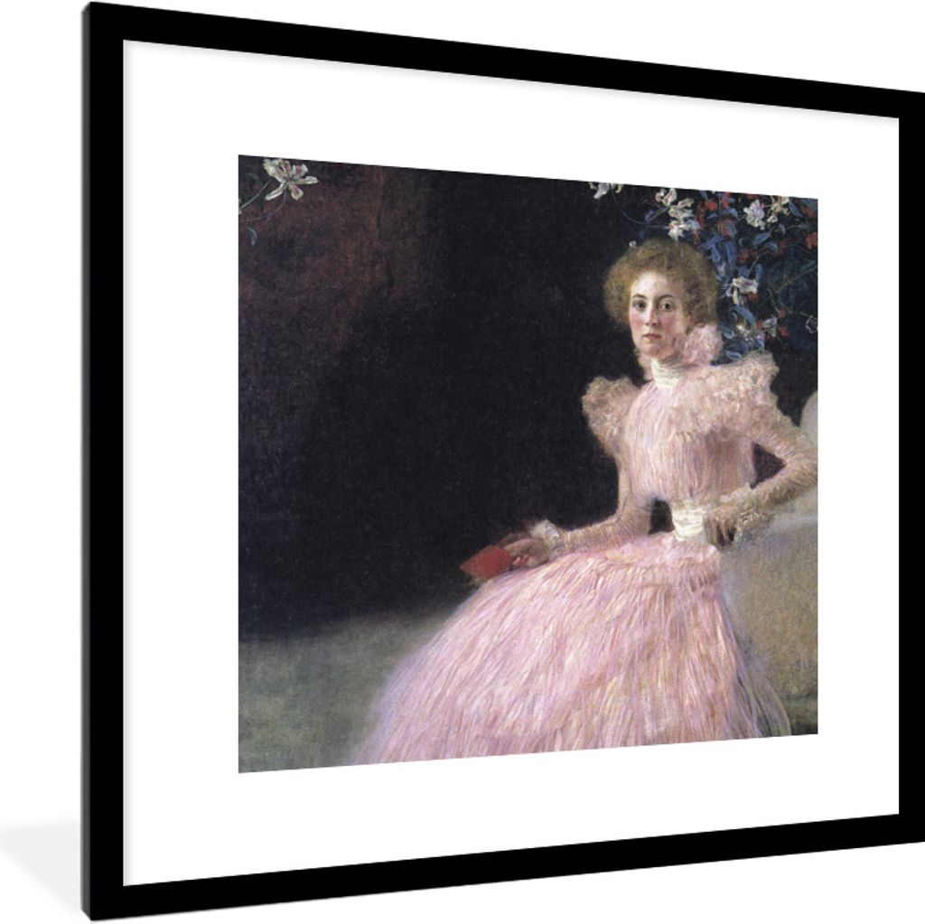 MuchoWow Gerahmtes Poster Sonje Knips - Gustav Klimt 40x40 cm - Poster mit Schwarzem Bilderrahmen Wandposter Rahmen Foto Bilder - Poster - Plakat...