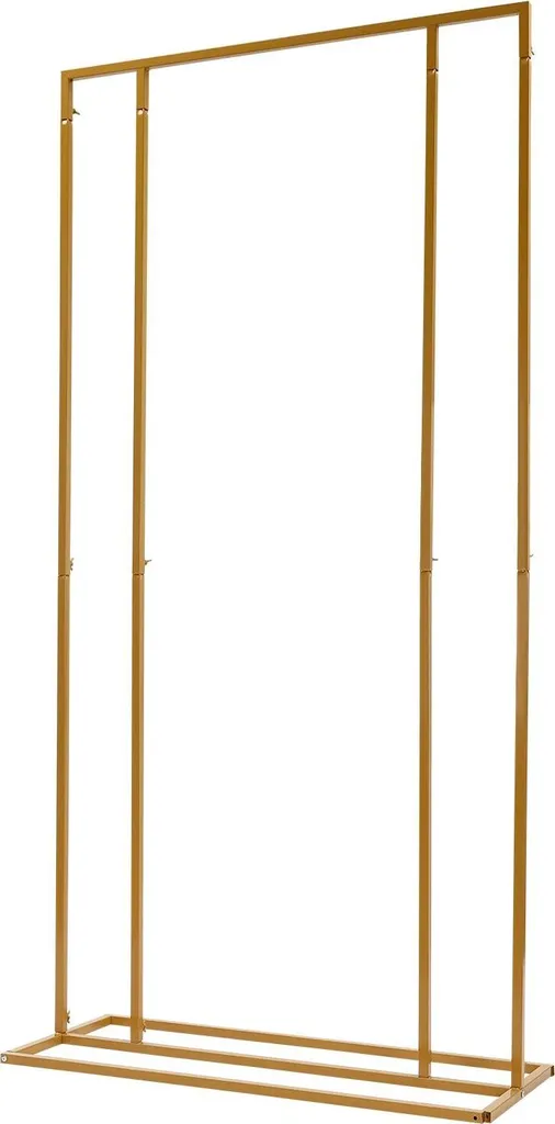 Portafondo per matrimonio - Arco per palloncini e portafiori - Ferro, 100 x 200 cm - Resistente - Oro