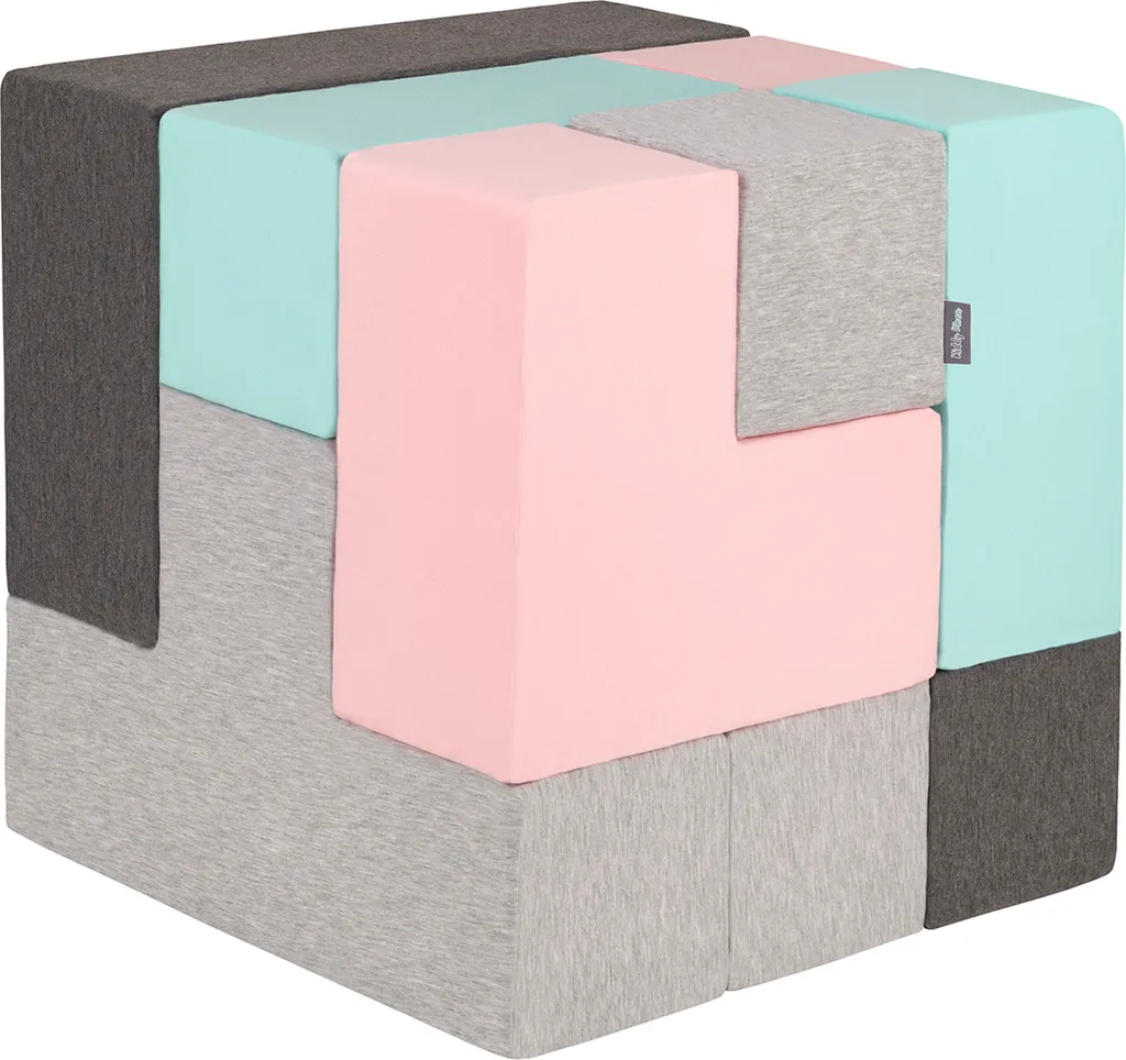 Jouets d'Éveil Montessori 9 Cubes en Mousse Souple pour Enfant et Bébé