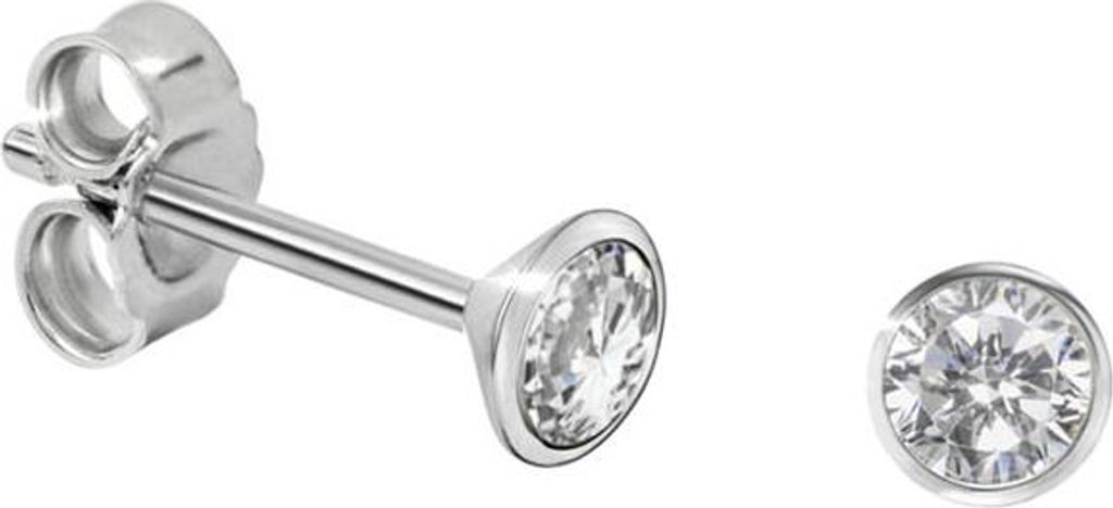 Solitär Ohrstecker Silber 925 Ohrringe mit Zirkonia 2.5 mm Produktbild 