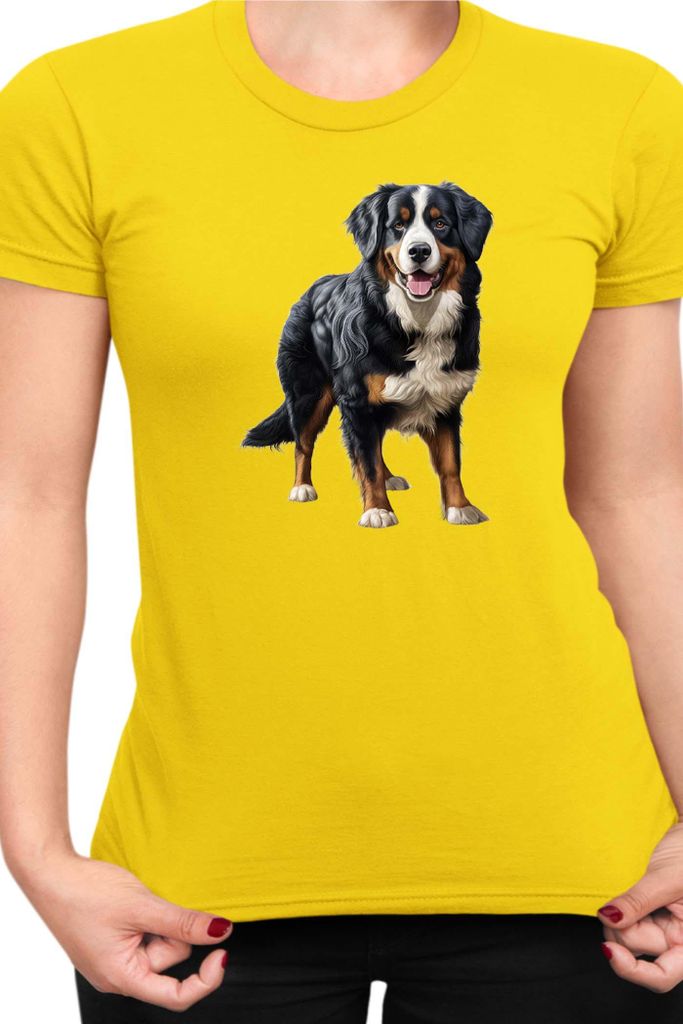 Damen T-Shirt Dogs Breeds Weimaraner Dog Breed 007, Lady L / Gelb