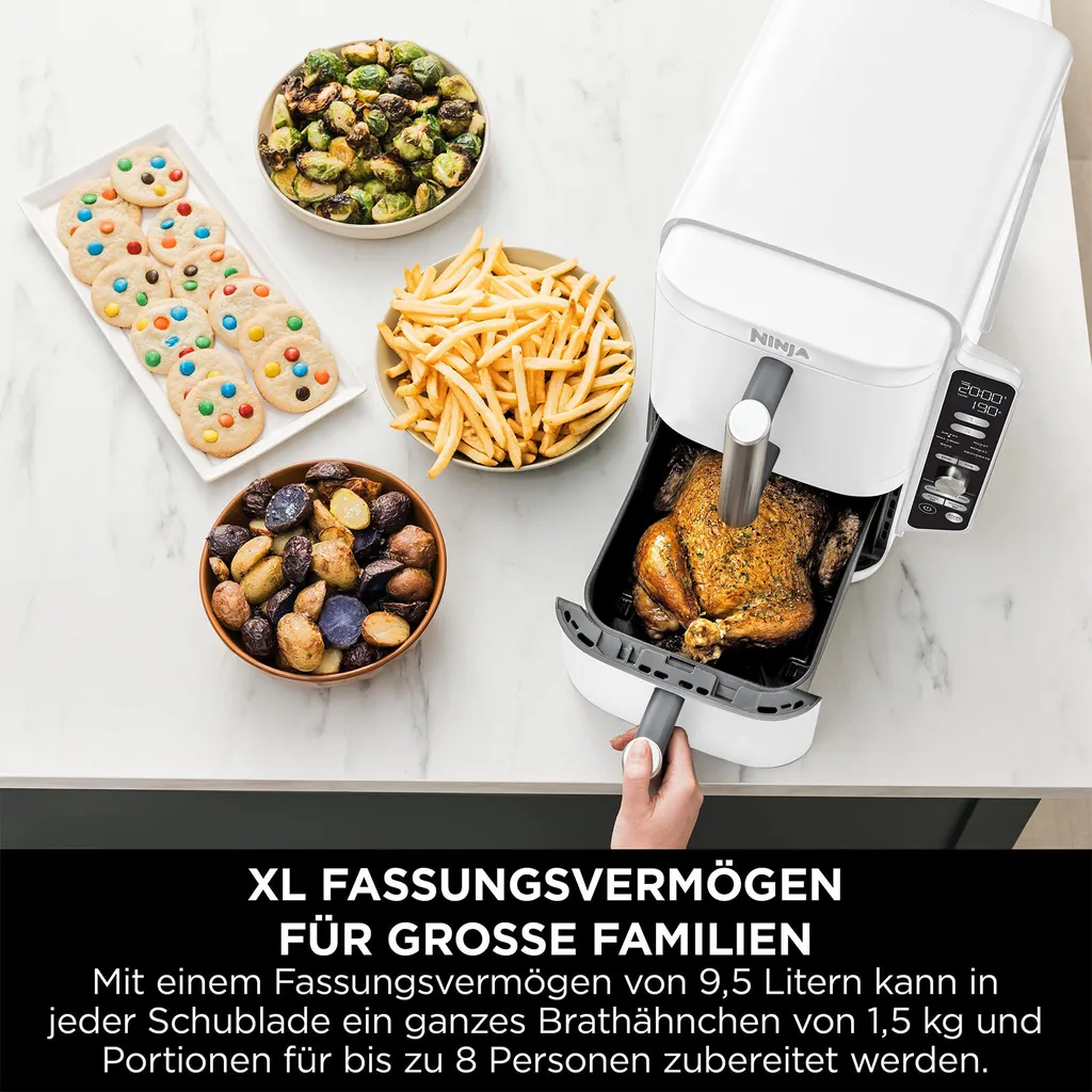 Ninja SL400EU Friteuse à air chaud Double Stack XL 9,5L Blanche - 9