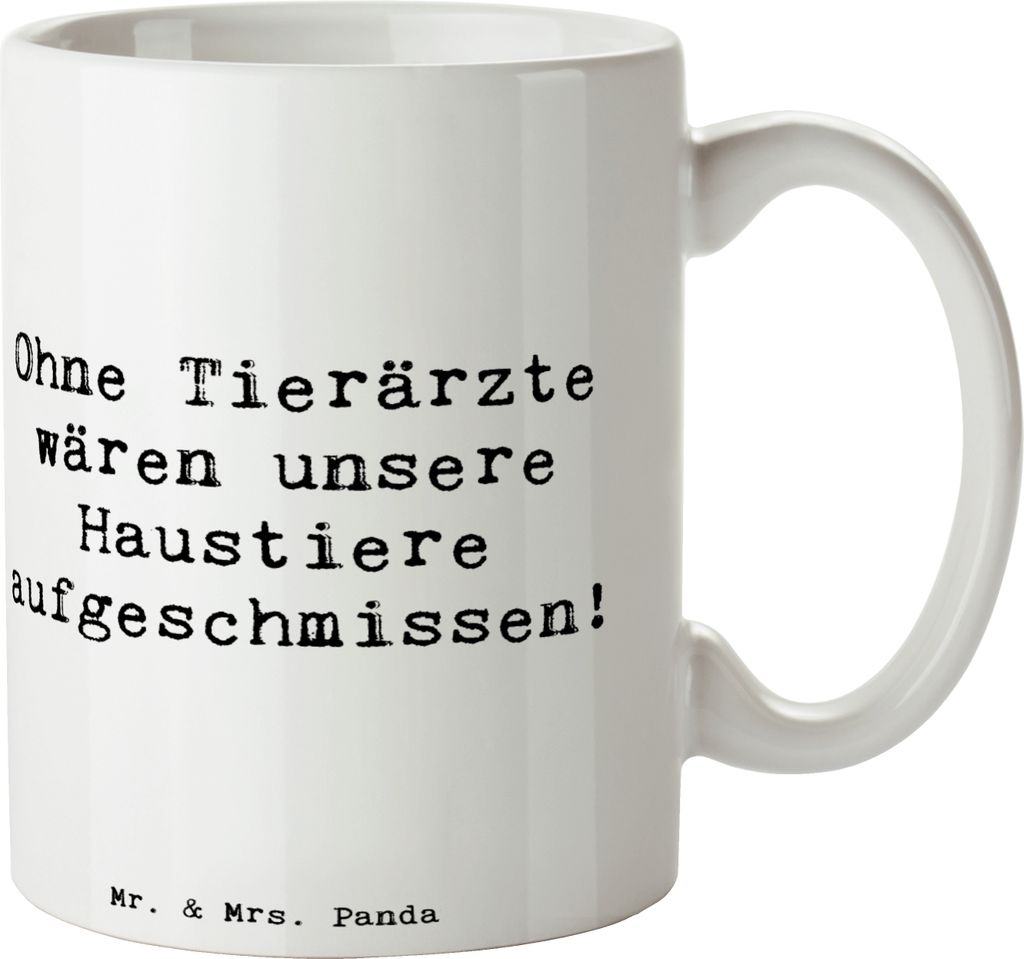 Mr. & Mrs. Panda Kaffeetasse Spruch Tierarzt Helden - Weiß - Geschenk, Keramiktasse, Kaffeebecher, Beruf, kreative Geschenke, Becher, Tasse, Hilfs...