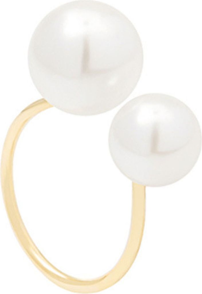 2 Stück offener Ring für Damen, Kunstperlen, Öffnung verstellbar, poliert, leicht, galvanisiert, für Abschlussball, Party, Zeigefingerring, unr...