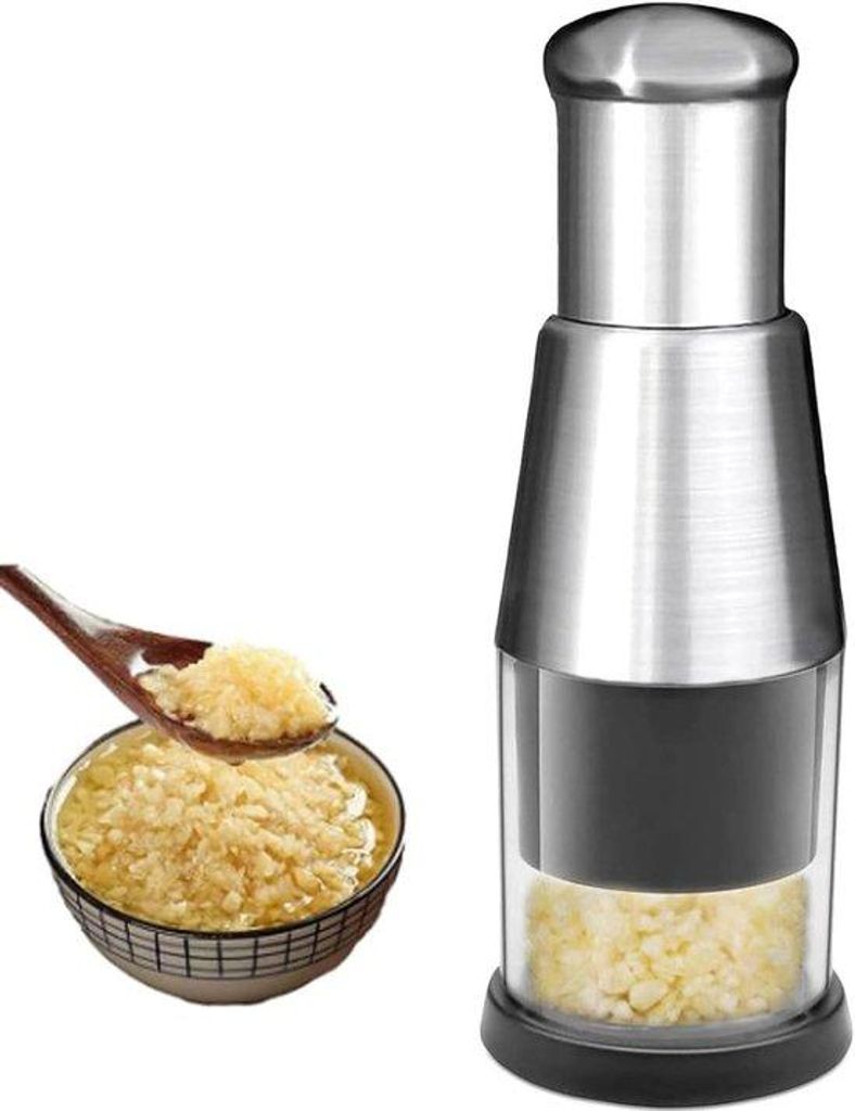 Handgepresste Knoblauchmühle - Handgepresste Knoblauchpresse - Stahl - Mini-Dicer Lebensmittelhobel - Kompakte Knoblauchschneide - Geeignet für K...