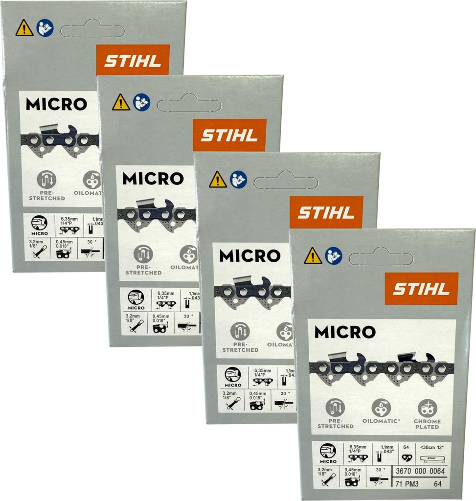 Stihl 4x 1/4" Picco Micro 3 (PM3) catena per sega 30 cm Immagine del prodotto 