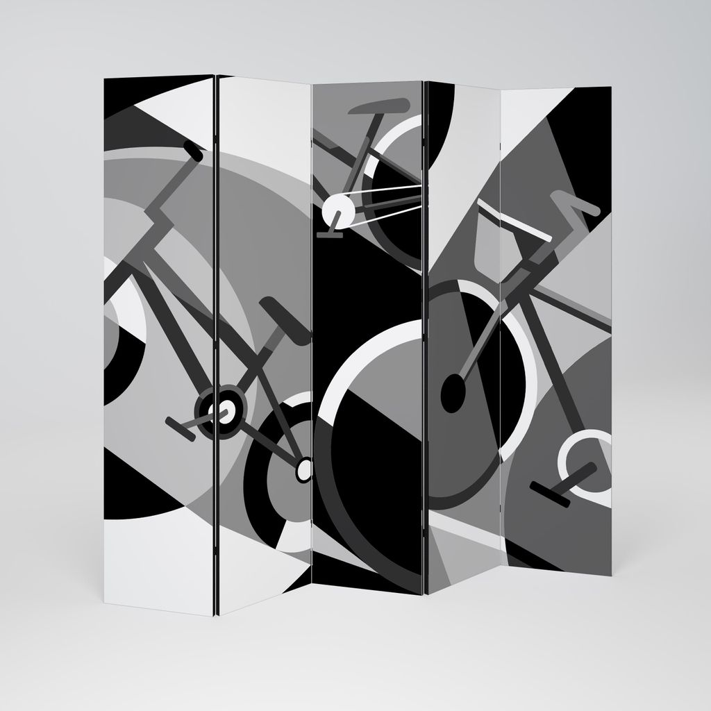 SpaceRebels Paravent Raumteiler - 5-teilig Raumtrenner, Druck 2-Seite - Raumtrenner - Trennwand Wohnung - Room Divider - Spanische Wand Deko Modern...