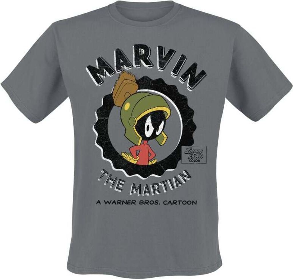 Looney Tunes T-Shirt Herren Marvin The Martian dunkelgrau XL
