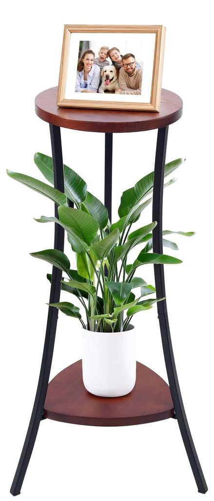 Soportes para plantas altos con 2 niveles y estantes de Imagen del producto 