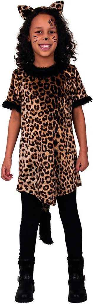 Leoparden Kleid mit Haarreif, Groesse:152