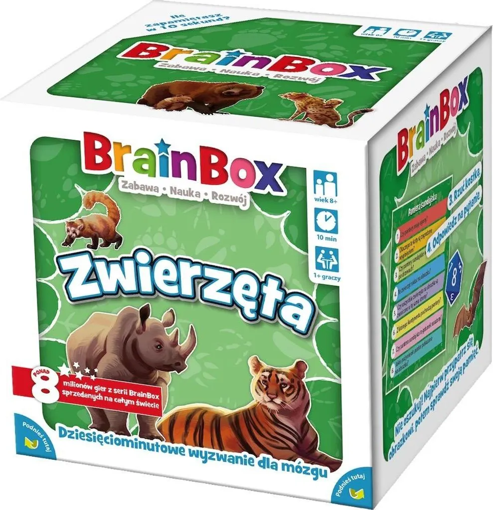 Jeu Éducatif BrainBox Animaux pour la Mémoire et l'Observation (8 ans+)