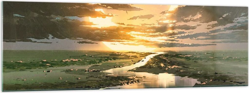 Bilder auf glas - natur natur - 160x50cm - Glasbilder - Wandbilder - Bilder - Kunstdruck - zum Aufhängen bereit - Wanddekoration aus Glas - Glas B...