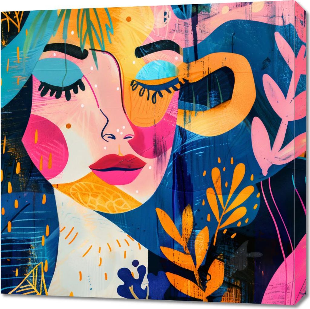 Bild 70x70cm Versunkener Porträt