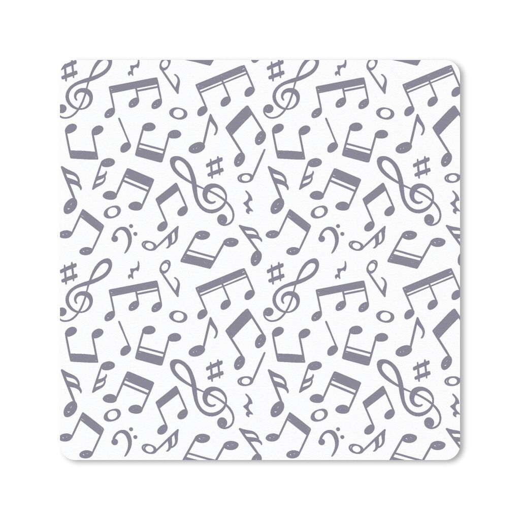 MuchoWow Mauspad Mousepad Musiknoten - Muster - Musik 30x30 cm - Mousepads - Maus Mat - Pad - Mausunterlage - Gaming