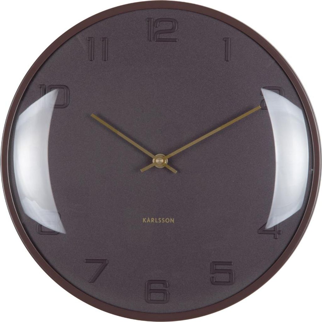 Karlsson - Fuerte Dome Wanduhr - Erdbraun - Ø30,5cm