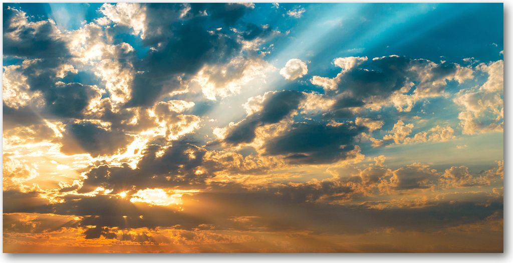 Tulup Leinwandbild - 120x60 cm - Wandkunst - Drucke auf Leinwand - Leinwanddruck - Landschaften - Mehrfarbig - Sonnenuntergang