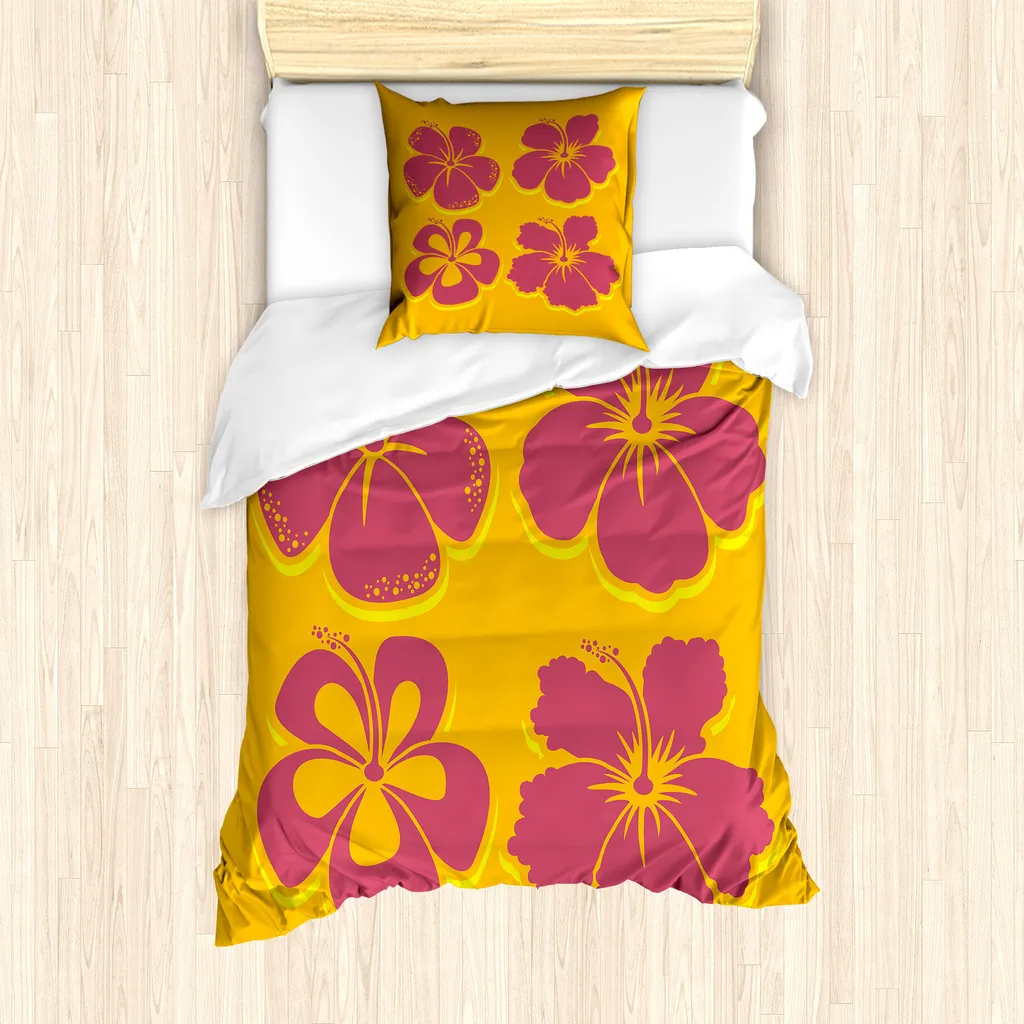 Copripiumino Antiacaro ABAKUHAUS 135x200 Ibisco Giallo Arancio