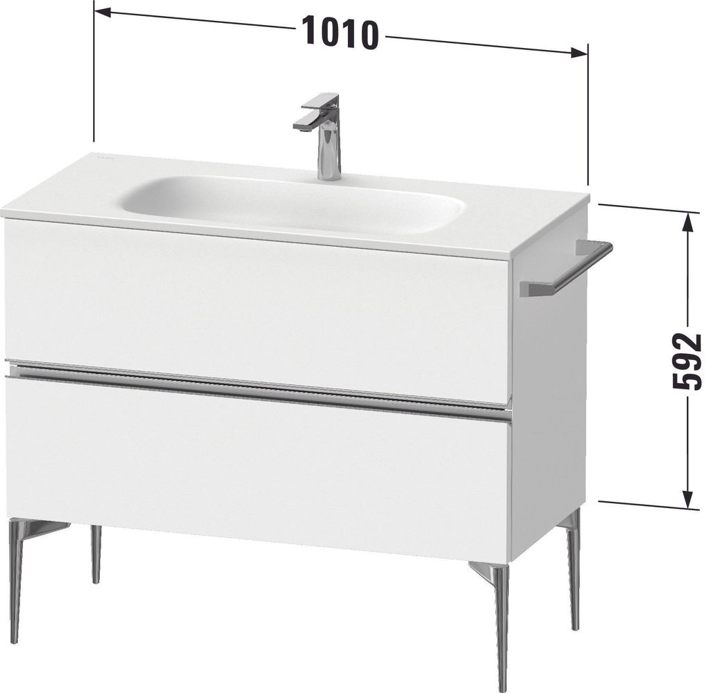 Duravit Sivida Waschtischunterbau, 2 Schubkästen, Griffleiste chrom, 1010x477x592mm, zu Sivida, SV4652010220000