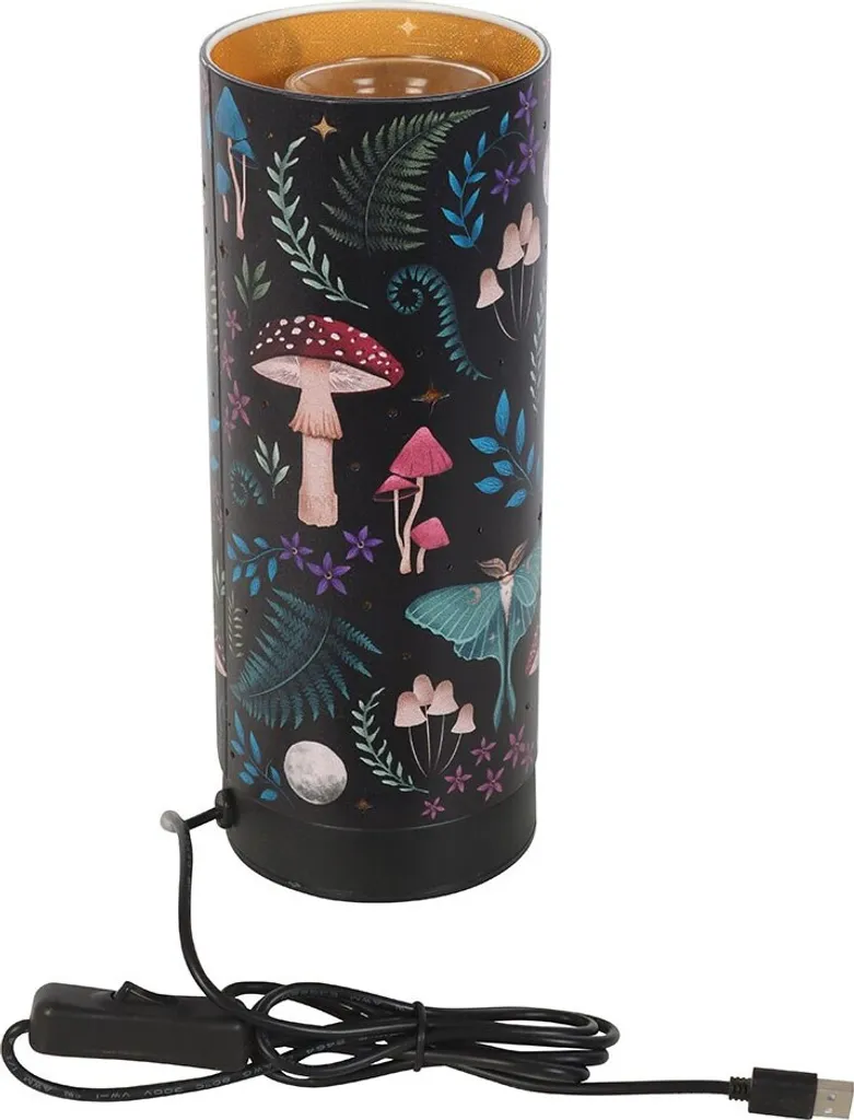 Lampe brûle-parfum électrique Dark Forest SD6468 avec décor forêt noir