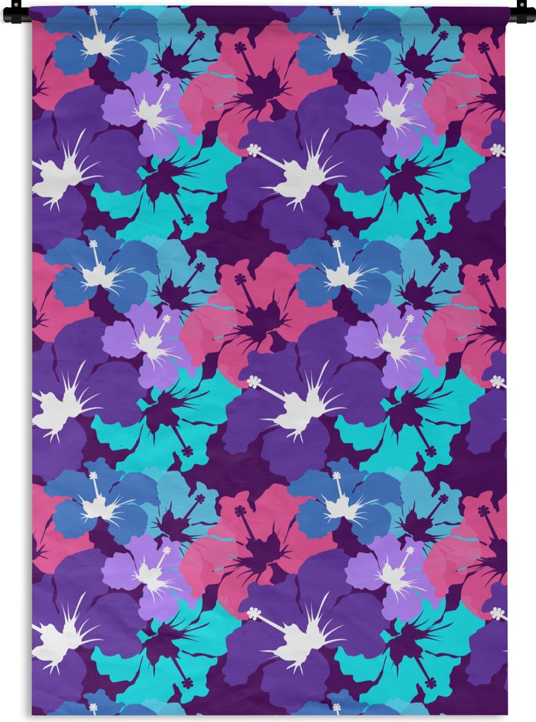 MuchoWow Wandteppich Wandbehang Tropisch - Blumen - Hawaii - Muster 120x180 cm Tapisserie Dekoration Wandtuch - Schlafzimmer - Dekorationen für ...