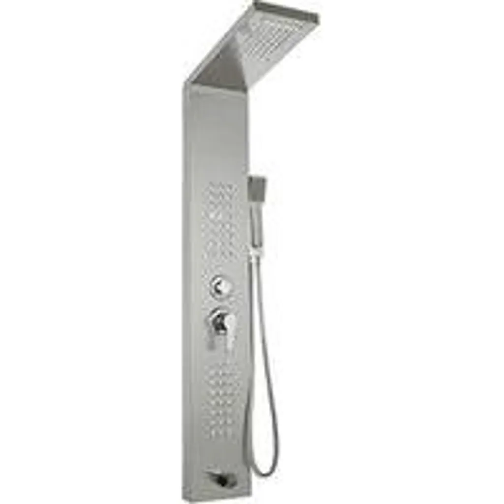 Panneau de douche inox brossé mitigeur anti-calcaire système complet