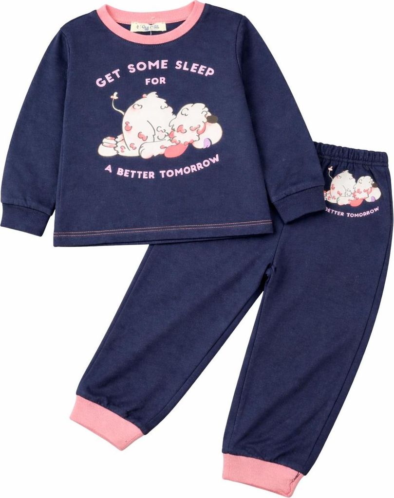 Cigit Kids Baby Pyjama Schlafanzug marine rosa 18-24 m