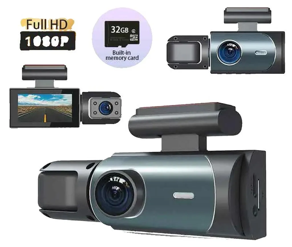 Dashcam voiture double objectif avec vision nocturne YSXCJLYF noir