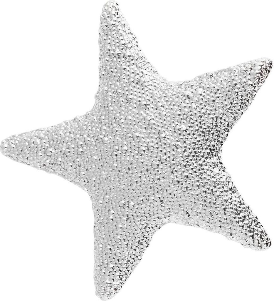 Edelstahl Magnetbrosche Stern Motiv silberfarben 7 x 7 cm für Tasche oder Schal