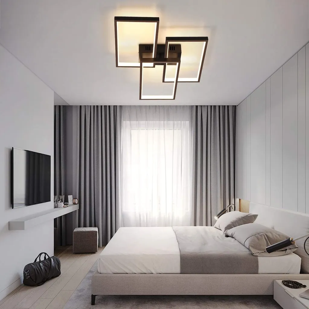 ZMH Plafonnier LED Noir 64W Variable avec Télécommande Design Moderne - 8