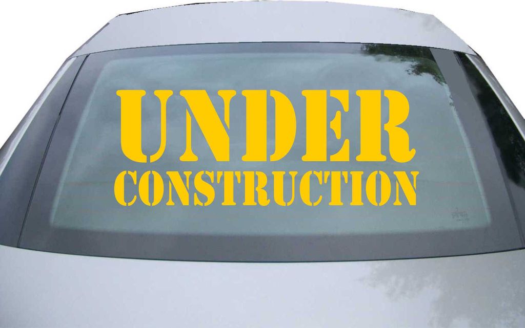 Indigos UG - Aufkleber Heckscheibe & Motorklappe DE2385 - gold - 600x228 mm - Under Construction - Auto Scheiben Fenster Heckklappe Tuning Racing J...