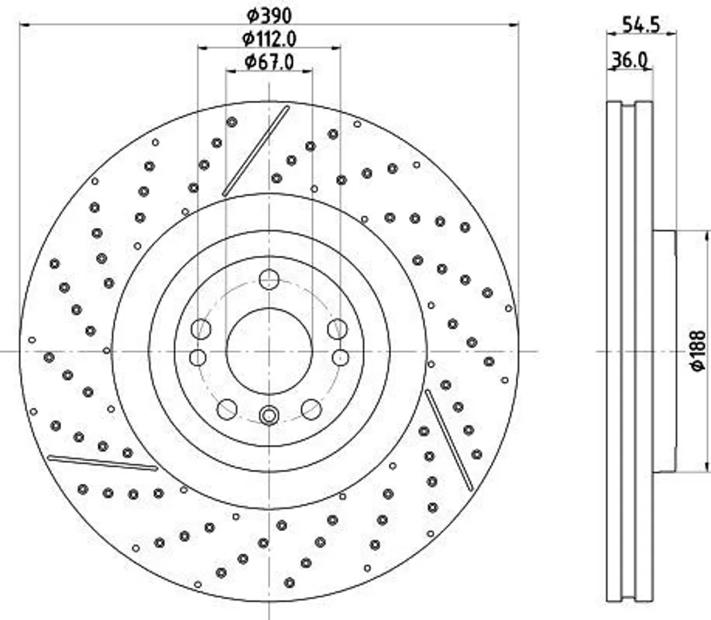 Disque de frein HELLA OE 1664210512 haute performance pour Mercedes Classe GL