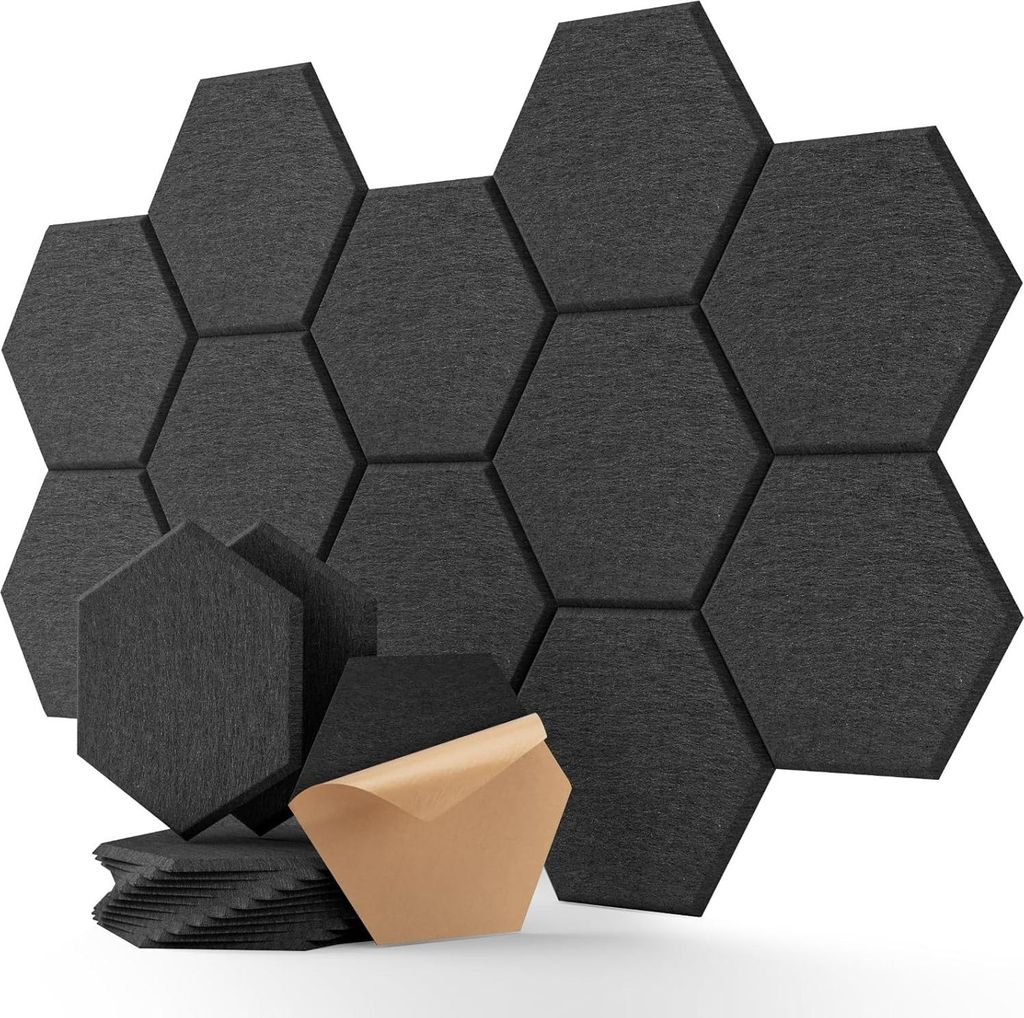 Selbstklebende Akustikpaneele - Schallisolierung und Wanddekoration 30x26cm - Set von 12