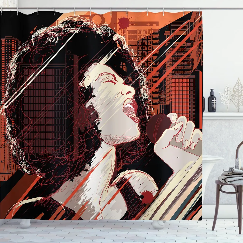 ABAKUHAUS Tenda Doccia Africana Jazz Donna 175x200cm | Arredo Etnico
