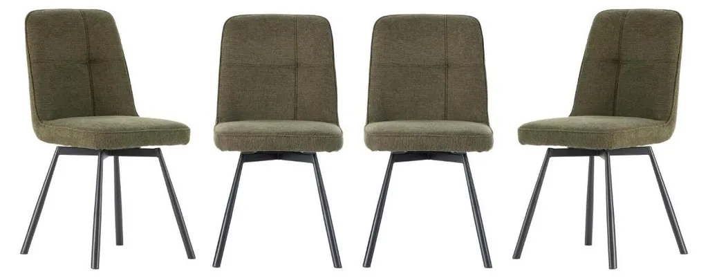 Chaises pivotantes confortables en tissu lot de 4 IONA - Finis les bruits