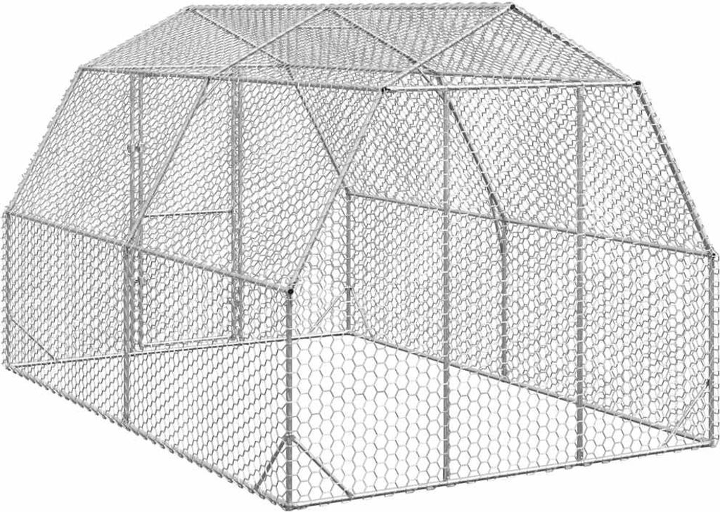 Hühnerstall 2,5x4x2,25 m Verzinkter Stahl