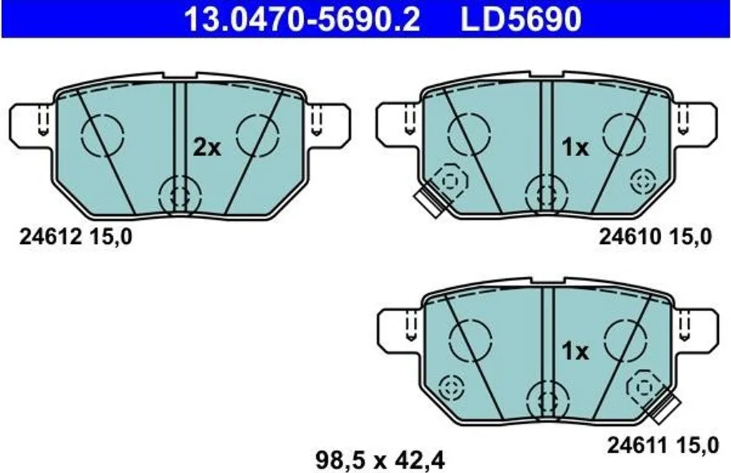 Jeu de Plaquettes de Frein Arrière pour Toyota Yaris Corolla et IQ